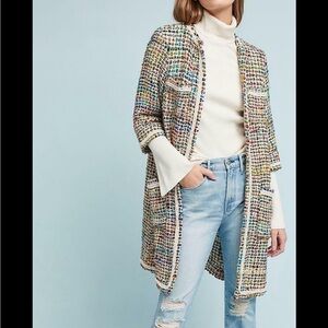 Anthropologie Tweed Berwyn Multicolored jacket size xs